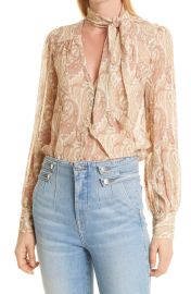 Cleobelle Tie Neck Silk Blouse by Paige at Nordstrom