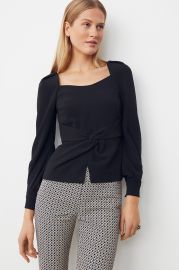 Clever Crepe Hartley Top Black at The Fold