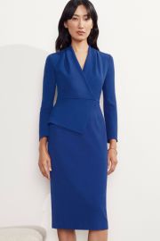 Clever Crepe Hathaway Long Sleeve Dress Cobalt Blue - Welcome to the Fold LTD at The Fold London