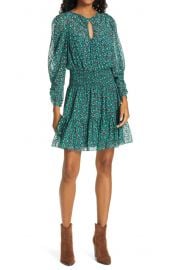 Climbing Rose Long Sleeve Silk Blend Dress by Rebecca Taylor at Nordstrom Rack