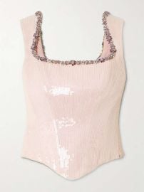 Clio Peppiatt Sequined Bustier Top and Skirt at Net a Porter