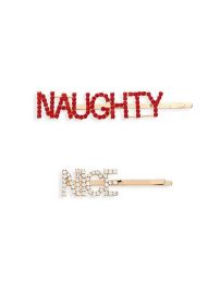 Clips: 2-Piece Naughty & Nice Crystal Hair Clips by Bari Lynn at Saks Fifth Avenue