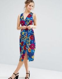 Closet London Floral Print Midi Summer Dress at ASOS