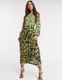 Closet London print midi dress in contrast floral at ASOS