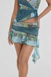 Clothing Skirts Ocean Teal Asymmetric Mini Skirt at Mistress Rocks