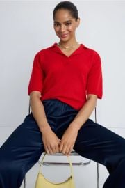 Cloud Cashmere Short Sleeve Polo at Rent the Runway