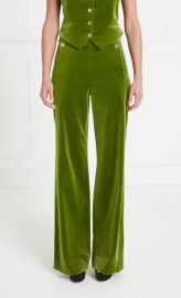 Clove Velvet Waisted Trousers - Chartreuse Tailoring Temperley London Temperley London INT at Temperley London