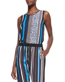 Clover Canyon Library Striped Jersey Sleeveless Top at Neiman Marcus