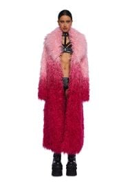 Club Exx Future Girl Techno Club Ombre Faux Fur Coat - Pink Dolls Kill at Dolls Kill