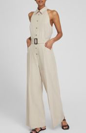 Club Monaco Belted Sleeveless Jumpsuit at Nordstrom