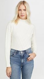 Club Monaco Cable Front Mock Neck Sweater at Shopbop