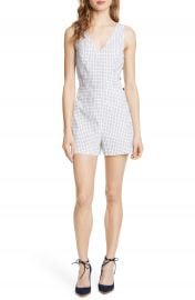 WornOnTV: Liz’s white checked romper on Holidate | Cynthy Wu | Clothes ...