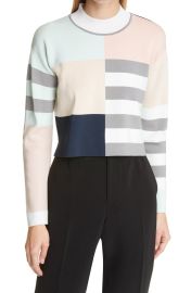 Club Monaco Colorblock Crop Sweater at Nordstrom