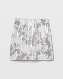 Club Monaco Sequin Mini Skirt in Stamped Floral at Club Monaco