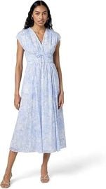 Club Monaco Vestido midi de manga con vuelo y lazo frontal para mujer at Amazon