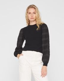 Club Monaco Woven Sleeve Crewneck Top at Club Monaco