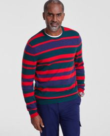 Club Room Men39s Printed Stripe Cashmere Crewneck Sweater Created for Macy39s - Macy39s at Macys