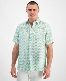 Club Room Men39s Ray Medallion Linen Short Sleeve Shirt Created for Macy39s - Macy39s at Macys