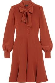 Co   Pussy-bow silk crepe de chine dress at Net A Porter