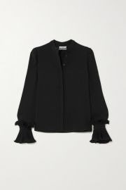 Co - Ruffled crepe de chine blouse at Net A Porter