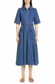 Co Denim Midi Shirtdress Nordstrom at Nordstrom