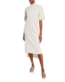 Co Short-Sleeve Mock-Neck Sweater Dress at Neiman Marcus