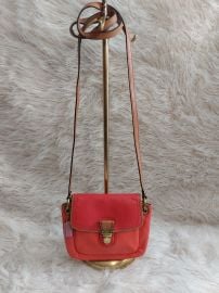 Coach Coral Red Leather Flap Cross Body Mini Bag at eBay