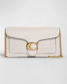 Coach Tabby Pebble Leather Clutch Bag with Chain at Neiman Marcus