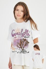 Coachella Valley Boyfriend T-Shirt Vintage White Hannah Anna at Hannah Anna