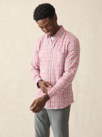 Coastline Knit Shirt - River Rose Plaid at Faherty