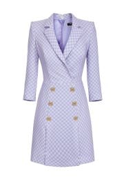  Coat Dress with Horse Bit Print in Lavender Butter at Elisabetta Franchi