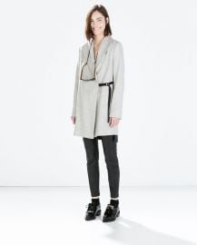 Coat with wide collar at Zara