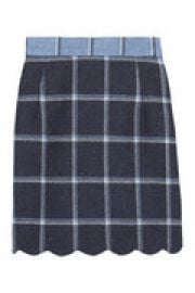 Coco checked wool mini skirt at The Outnet