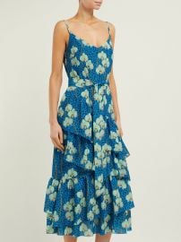 Coco orchid and leopard-print crepe midi dress at Matches