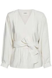 Cola Wrap Effect Crepe De Chine Top at The Outnet