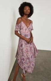 Cold-Shoulder Festival Paisley Wrap Dress at Bcbg