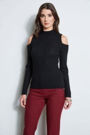 Cold Shoulder Mock Neck Sweater at Elie Tahari