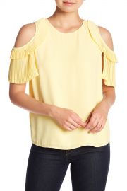 Cold Shoulder Pleat Blouse by CeCe at Nordstrom Rack