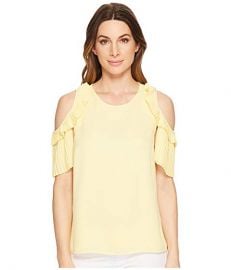 Cold Shoulder Pleated Blouse at Zappos