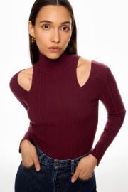 Cold Shoulder Rib Knit Sweater by TOCCIN X RTR Rent the Runway at Rent the Runway