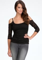 Cold Shoulder Sleeve Top at Bebe 