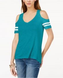 Cold-Shoulder Varsity Top at Macys