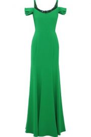 Cold-shoulder Embellished Cady Gown at The Outnet