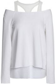 Cold-shoulder Mesh-trimmed Top at The Outnet