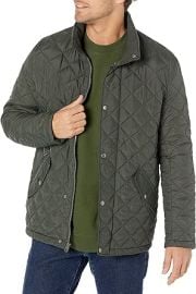 Cole Haan Men39s Stand Collar Quilted Jacket Dark Green Medium at Mens Clothing store at Amazon