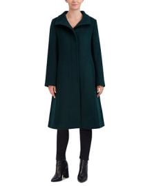 Cole Haan Womens Stand-Collar Single-Breasted Wool Blend Coat - Macys at Macys