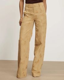Cole Wide-Leg Floral Jacquard Pant in Tan Sand | Veronica Beard at Veronica Beard