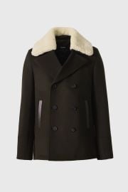 Cole wool double-breasted jacket with shearling collar US at Mackage