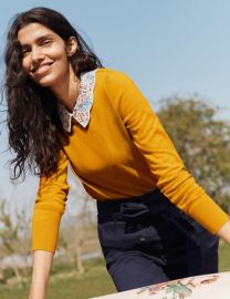 Colette Collar Sweater - Tuscan Sun   US at Boden