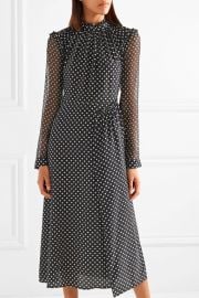 Colette ruffled printed silk midi dress by Markus Lupfer at Net A Porter